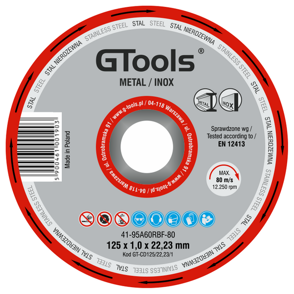 Tarcza do metalu / Inox 125 x 1,0mm GTools GT-CD125