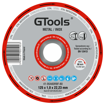 Tarcza do metalu / Inox 125x1,0mm GTools GT-CD125
